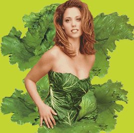 A atriz Elizabeth Berkley, a primeira Garota-Alface